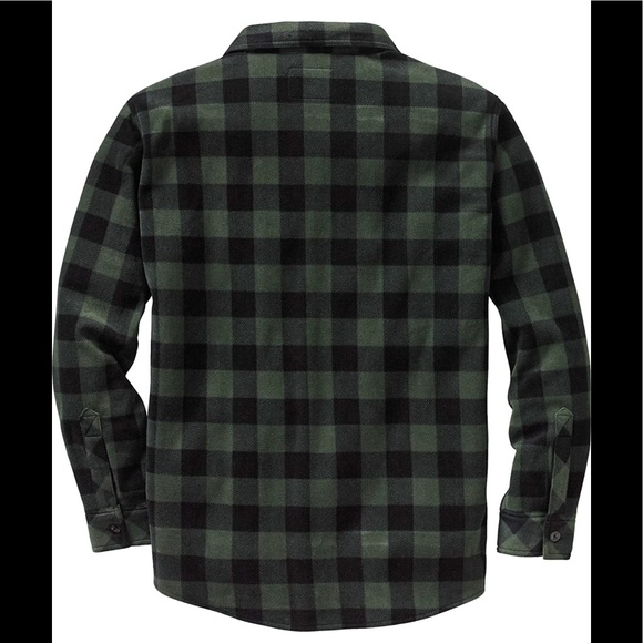 BRAND NEW STYLISH MEN PLAID FLEECE BUTTON DOWN SHIRT NWT - Picture 2 of 7